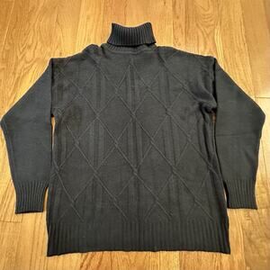 S Christina 100% CASHMERE BLACK TURTLENECK SWEATER WOMEN SZ Large/XL LONG SLEEVE